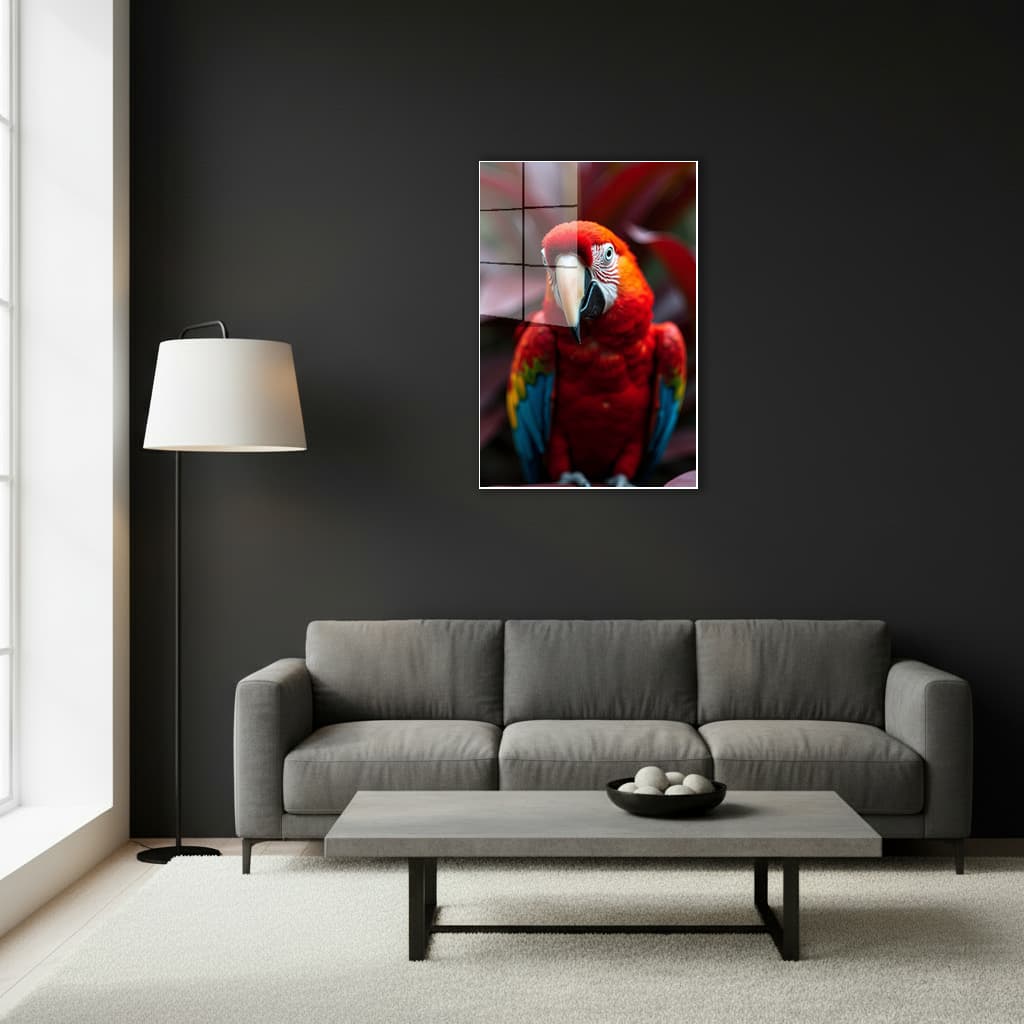 Metallic Parrot Wall Art  Modern Interior Metal Decor Panel Vahşi Tablo en