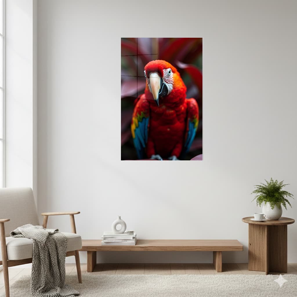 Metallic Parrot Wall Art  Modern Interior Metal Decor Panel Vahşi Tablo en Görünüm 3