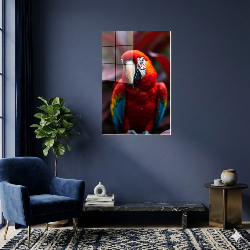 Metallic Parrot Wall Art  Modern Interior Metal Decor Panel Vahşi Tablo en Görünüm 2