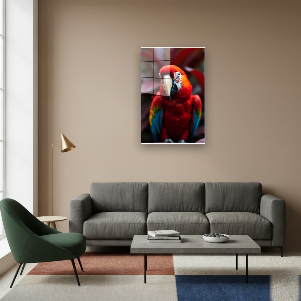 Metallic Parrot Wall Art  Modern Interior Metal Decor Panel Vahşi Tablo en Görünüm 1