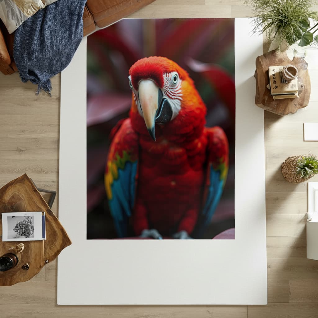 Metallic Parrot Wall Art Modern Interior Metal Decor Panel Desenli Halı en Görünüm 3