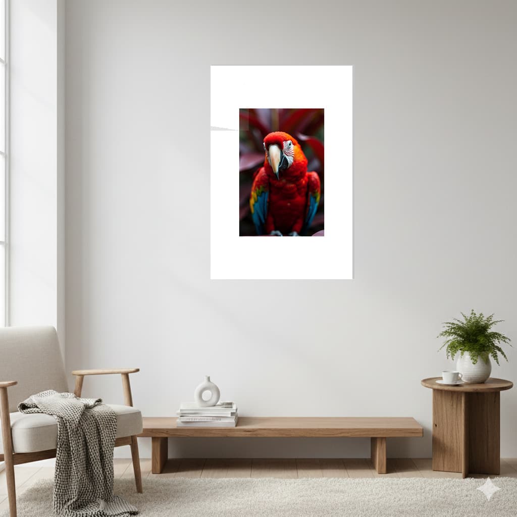 Metalik Papağan Duvar Dekoru Modern İç Mekân Sanat Tablosu Vahşi Tablo en Görünüm 1